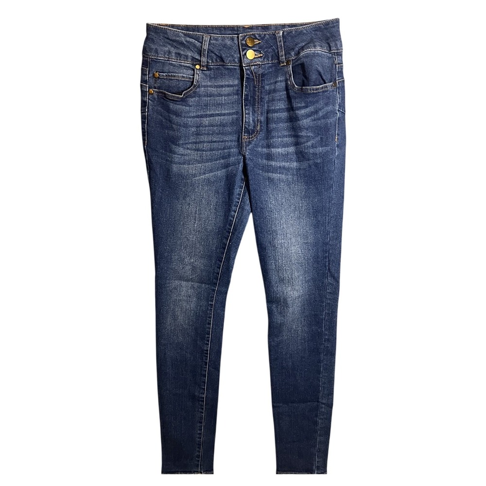 a. jeans Women's Size 6 Blue Skinny Jeans High Rise Stretch Denim Zip Button Fly
